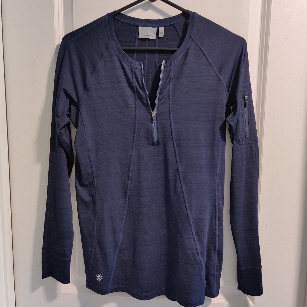Athleta Lightweight Quarter Zip Workout Top